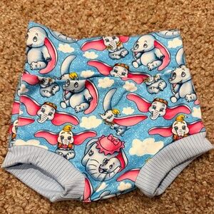 Dumbo Blue and Pink Elephant Infant Shorts. Size 3/6 Months.